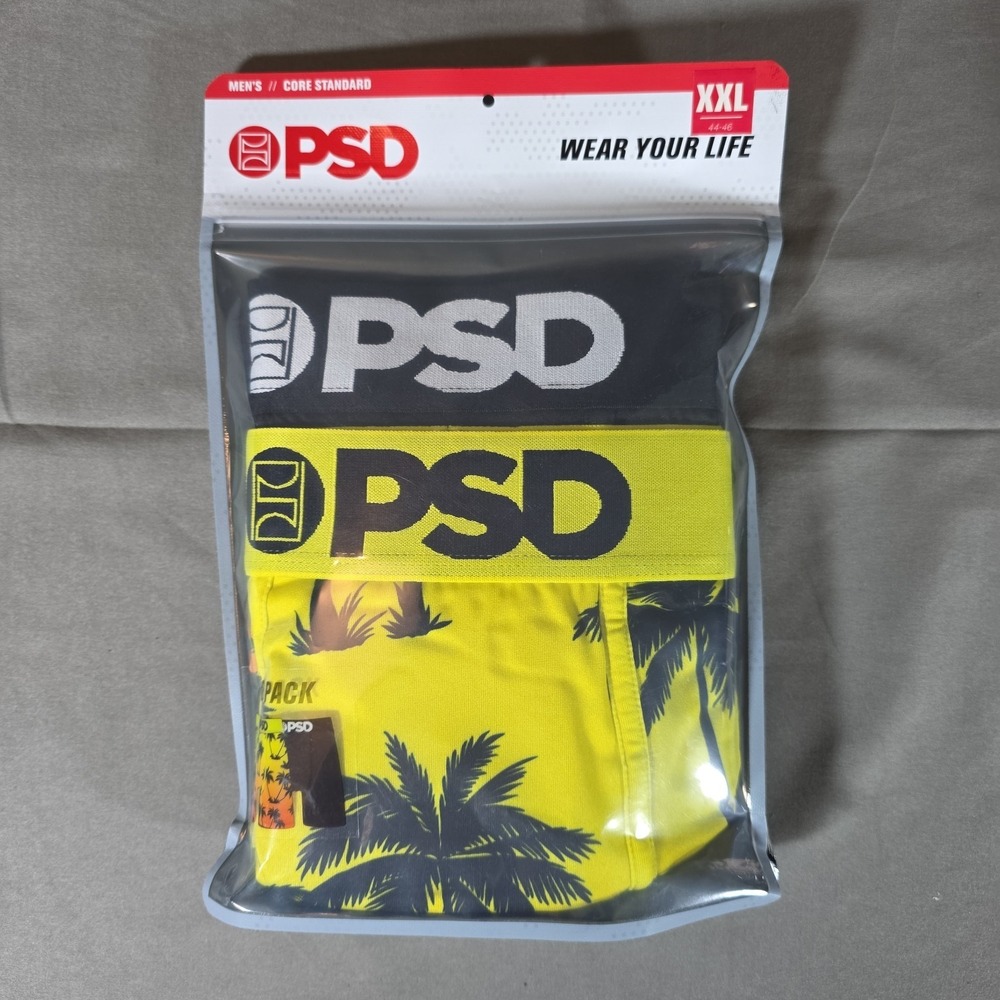 PSD Men's Tropic Sunrise Print Briefs 2pk Palm Sunrise Black Size XXL NWT